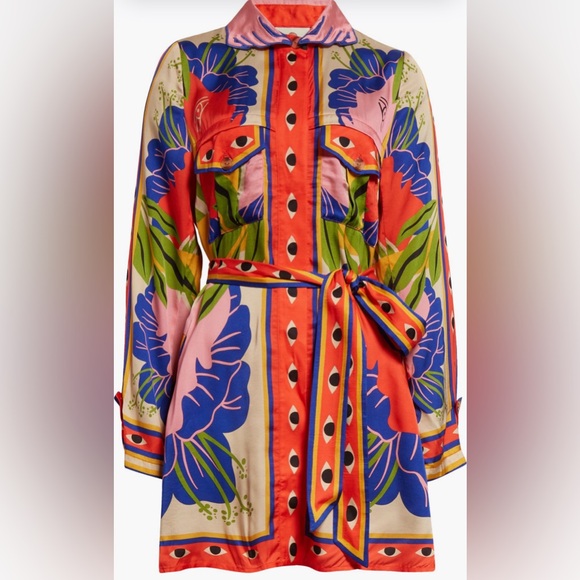 Farm Rio Surreal Scarf Print Shirtdress - Picture 10 of 10